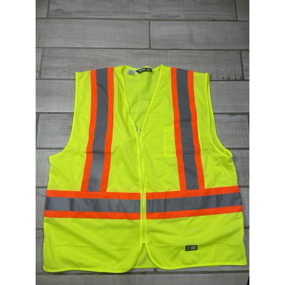 BERNE Safety Work Vest High Visibility Pockets Hi Vis ANSI Class 2 3X